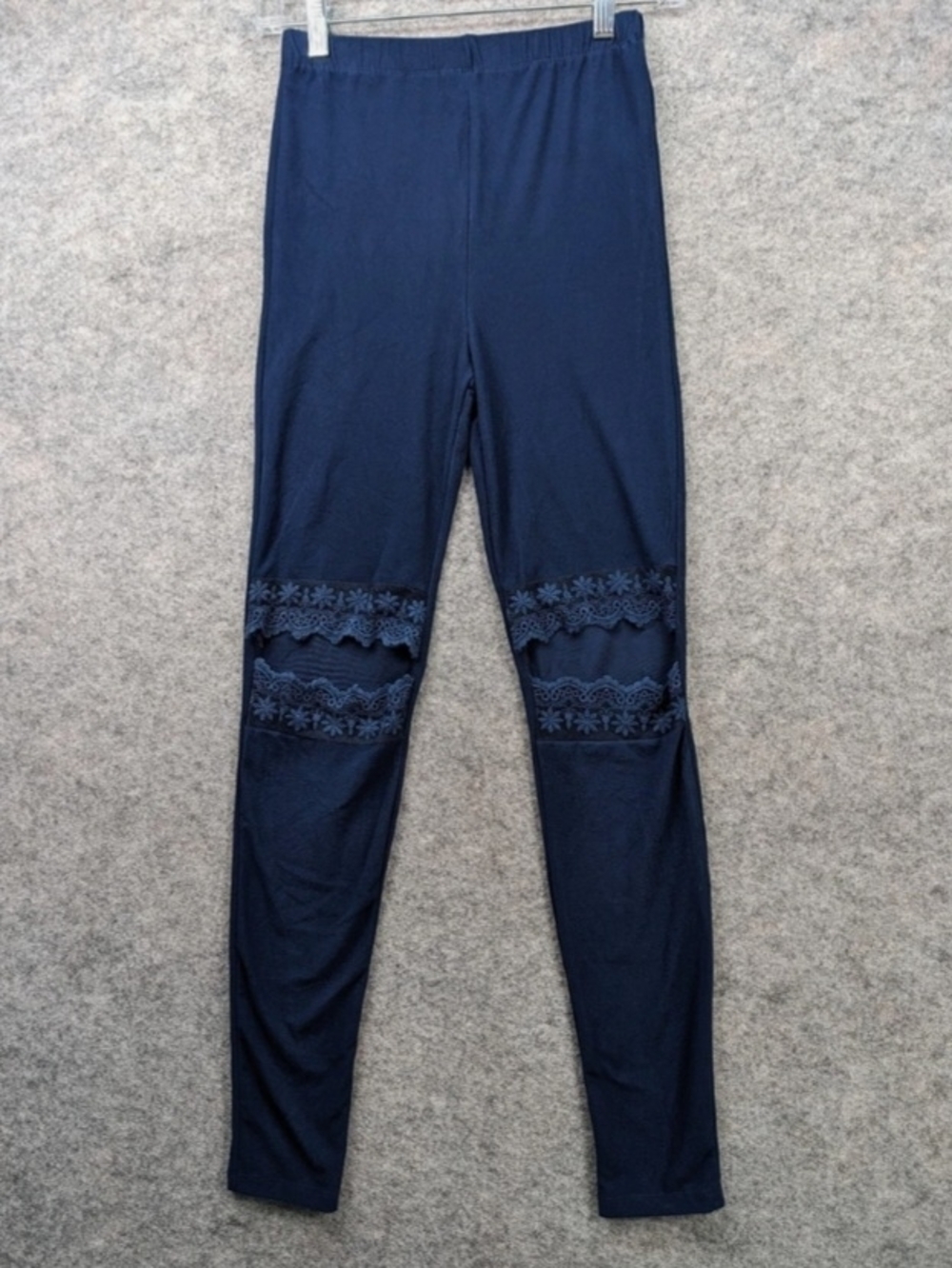 Womens Hayden Navy Elastic-Waist LeggingsHayden Small Blue Cut Lace